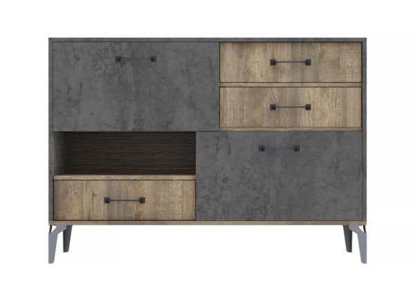 Комод с 3 ящиками Статус дуб самдал/цемент темный Комод с 3 ящиками Статус дуб самдал/цемент темный