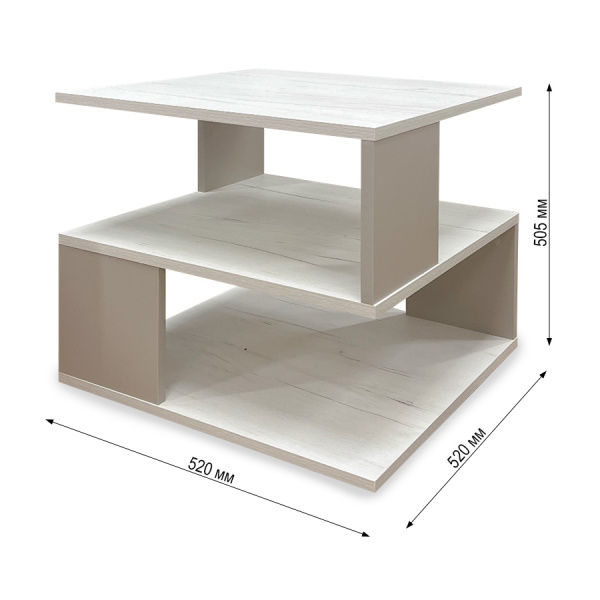 Стол журнальный СЖ-18 Ультра Глиняный серый/Дуб крафт белый Стол журнальный СЖ-18 Ультра Глиняный серый/Дуб крафт белый