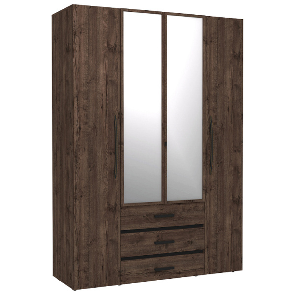 Nature 555 Шкаф для одежды и белья Дуб Апрель темный-Черный Nature 555 Шкаф для одежды и белья Дуб Апрель темный-Черный