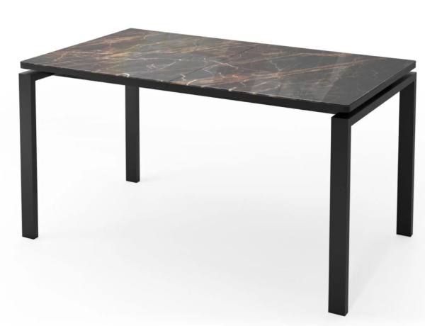 Стол Ареа,1400(+400)*800, металл Черный+пластик (Черный Тунис) B2